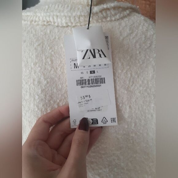 NWT Zara Cotton Blend Collared Sweater - Picture 9 of 11